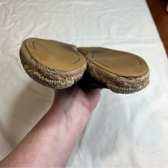 Tory Burch Weston navy blue and black slip on espadrille flats size 9.5 - Picture 4 of 7
